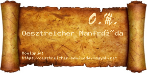 Oesztreicher Manfréda névjegykártya